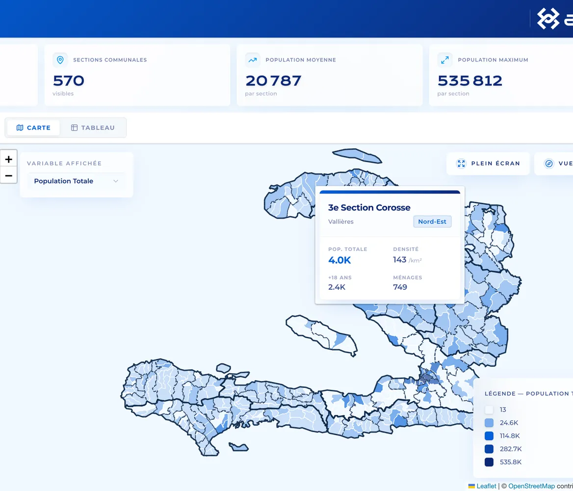 Haiti Population Explorer choropleth map
